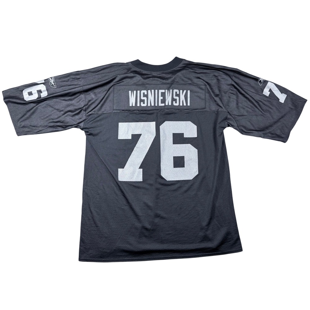Reebok NFL Oakland Raiders Steve Wisniewski 76 Jersey Black Mens Large R701A